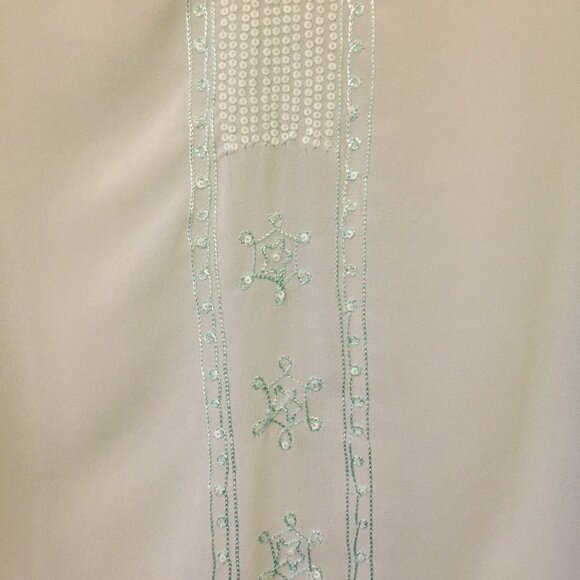 Charlie Paige Seafoam Green Rayon Tunic Dress Cover - Picture 8 of 16